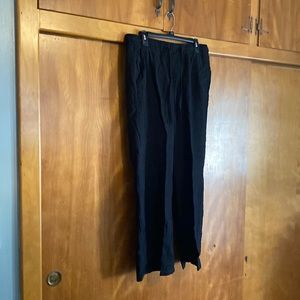Full length, black, linen pants